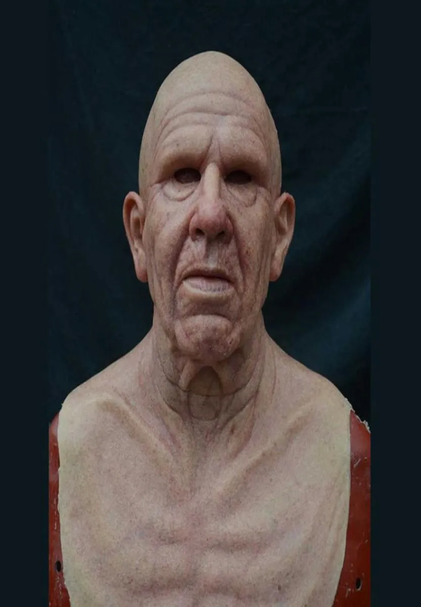 Wig Old Man Mask Halloween Full Latex Face Scary Heaear Horror per Game Cosplay Props 2020 New X08033895395