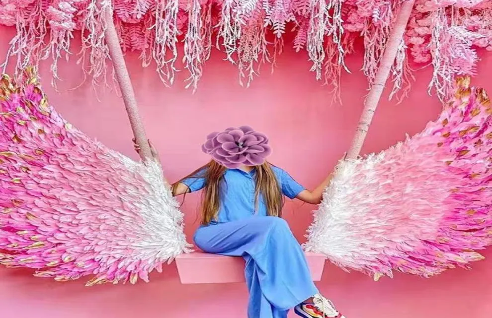 Autres fournitures de fête d'événement décorations créatives personnalisées grandes ailes d'ange rose jolie robe de prise de vue accessoires contactez US6696362