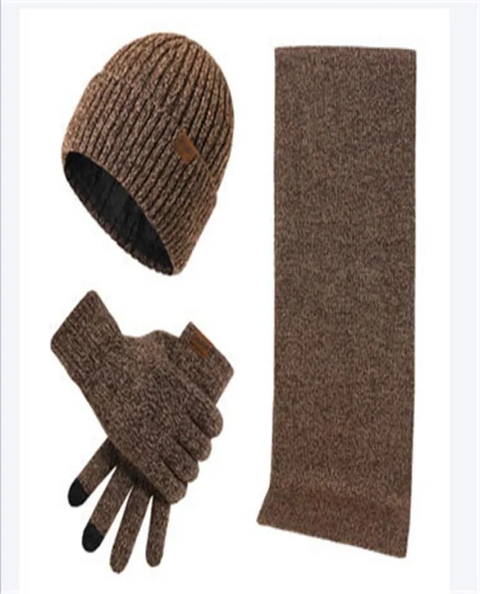 Designer Mens Beanie Scarf Handschoenset