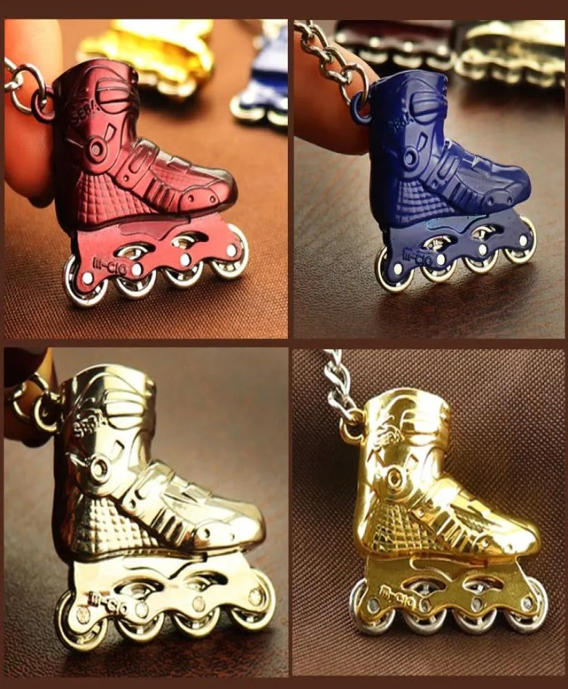 4st mini Skate Shoes Model Keychain Roller Skates Keychains Women Bag Charm Pendant Car Key Chain Ring Keyring Sports Goods Gift5789322