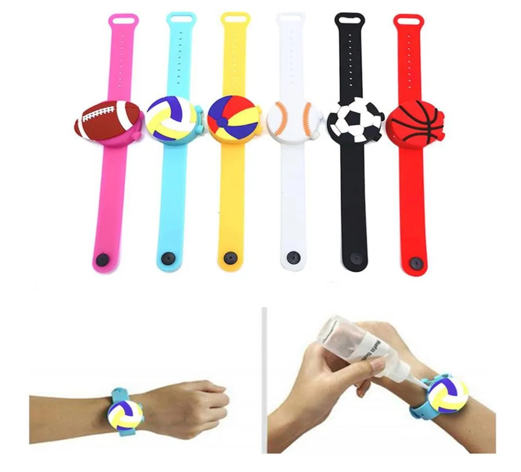 Sanitizer Bracelet Baseball with Dispenser Wrist Hand Portable Silicone Wristband Multi Colorsa532781387