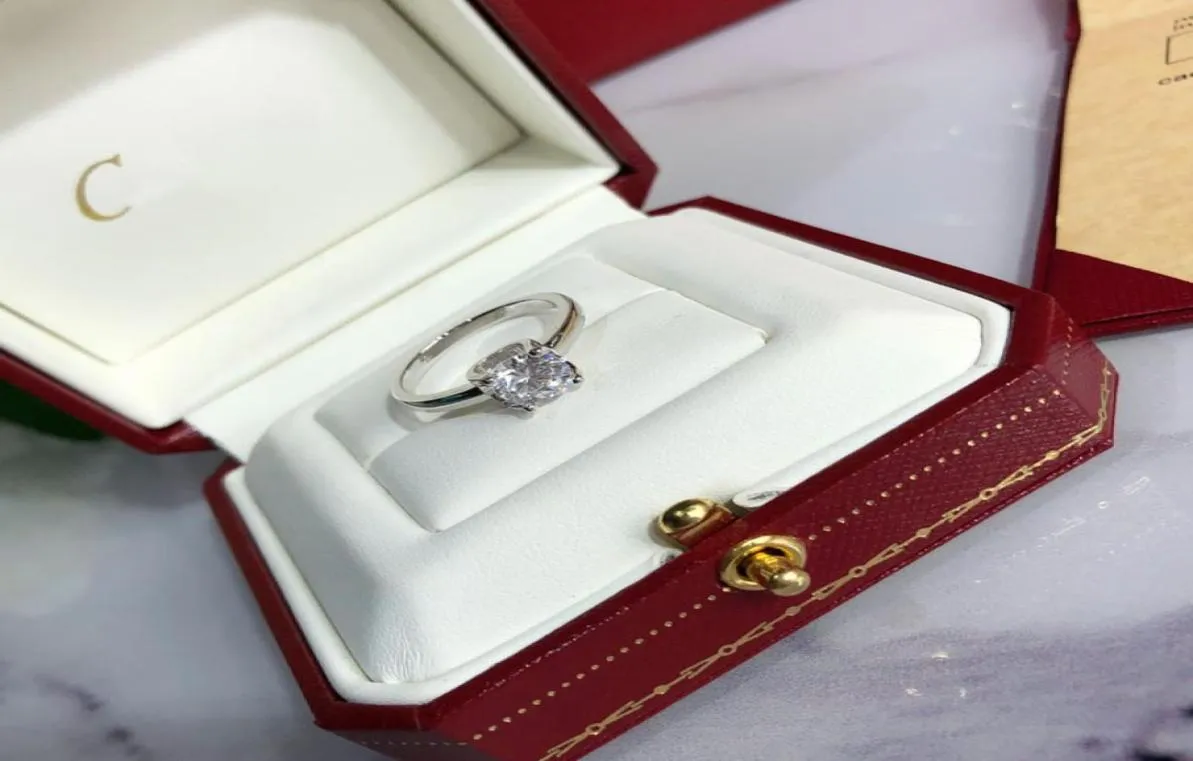 Designer Diamond Ring Luksusowy sześcien cyrkonu moda damskie prezenty świąteczne rozmiar 59 kobiet biżuteria 6862187