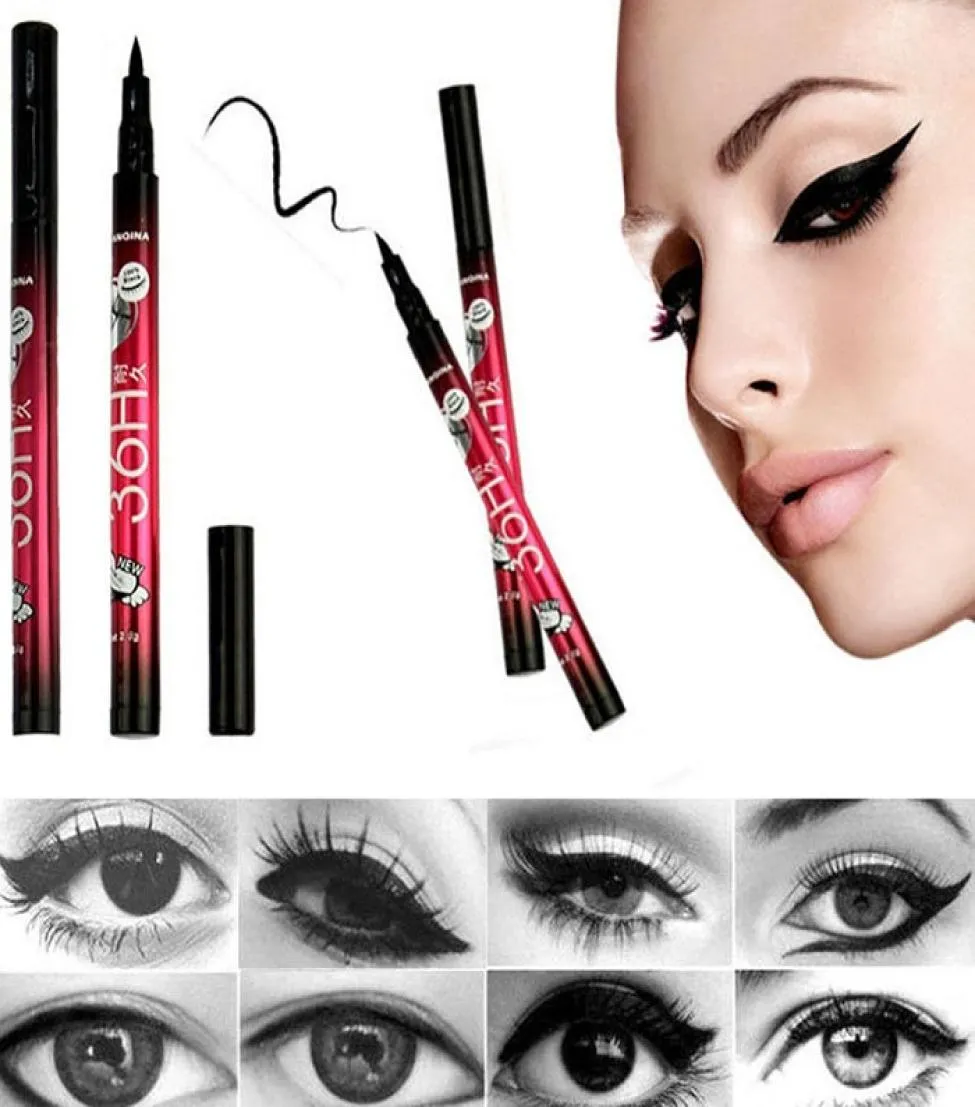 50pcs les plus récentes arrivales noires étanche à stylo liquide eyeliner eye-liner crayon maquillage beauté comestics t173 6737078