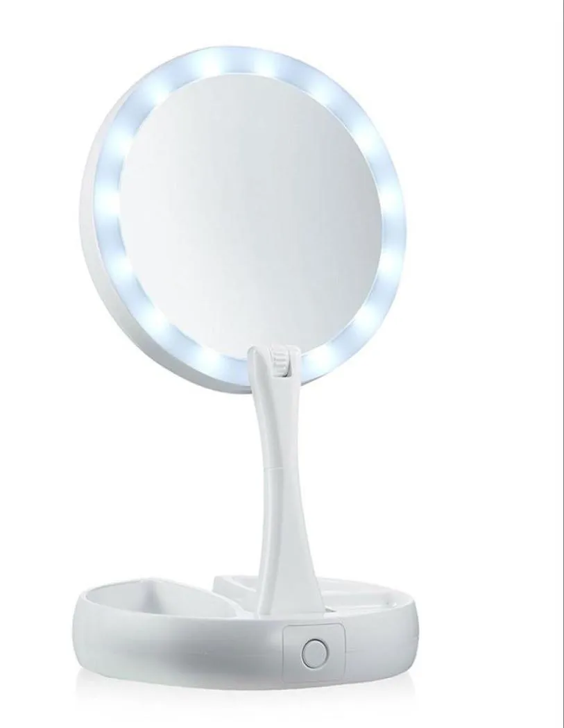 Foldable USB Charging or Battery Led Mirror Makeup White Vanity Cosmetic Mirror with Light 10X Magnifying Table Mirrors31267947105