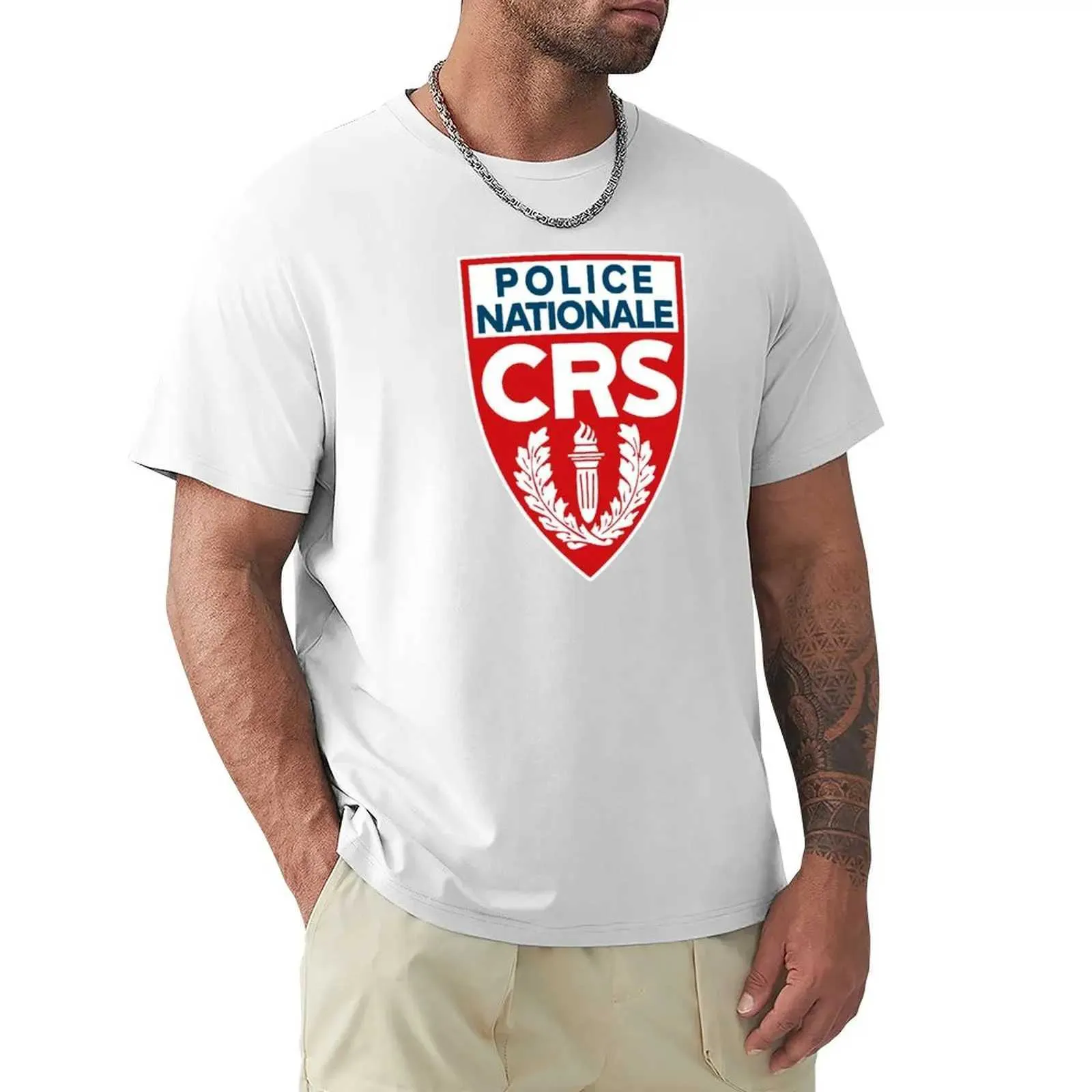 T-shirts masculins CRS Républicaine Security Company Mens Extra Large Solid Black T-shirtl2403