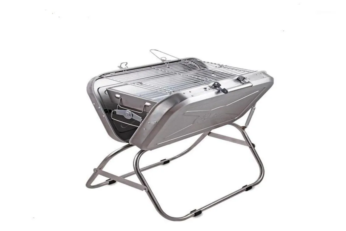 Outdoor BBQ Grill Portable Barbecue Suitcase Grill roestvrij staal vouwen1917115333