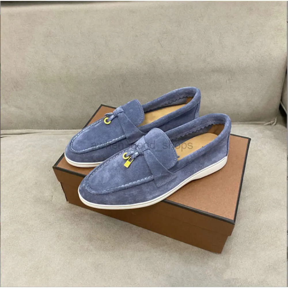 Deri Erkek Elbise Ayakkabı Tasarımcısı Loro Moccasin Business Shoe Lüks Kilit Yürüyüş Partisi Flats Kadın Ayakkabı Chaussure Schuhe Boyutu 35-45