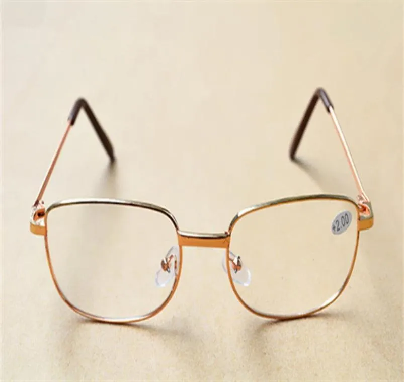 Silvergold Frame Classic unisex billiga läsglasögon män kvinnor metall ram läsglasögon diopter 100400 50pcslot7359848