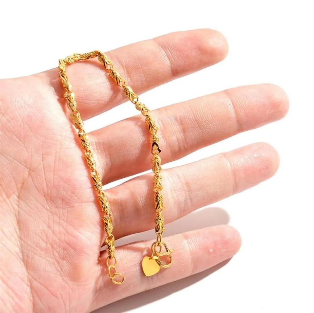 Dames039s bloem 24k gouden plaat bedelarmbanden njgb066 mode vrouwen geschenk geel goud vergulde bracelet266b4006190