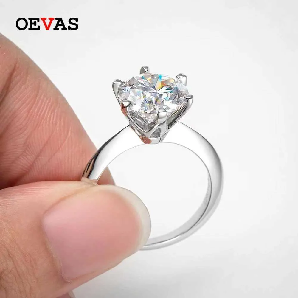 Anneaux de bande Oevas Real 3 D Color Hydrate Womens Wedding Ring% 925 STERLING Silver Sparkling Engagement Party Exquis Bijoux Q240429