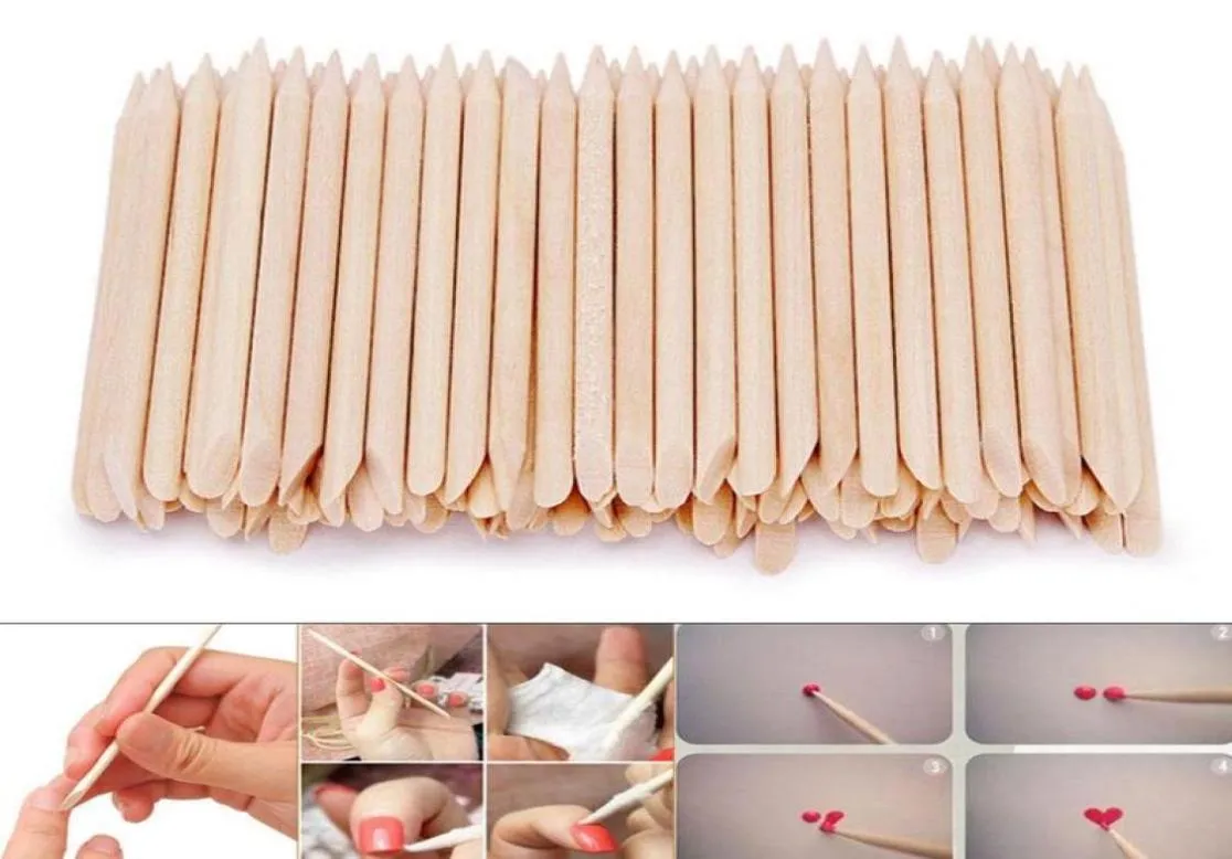 50100 PCS NETTOW NETTOYAGE Stick Point Perceuse Orange Wood Stick Cuticule Pusher Remover Nail Art Care Manucures Tools Art 5264162