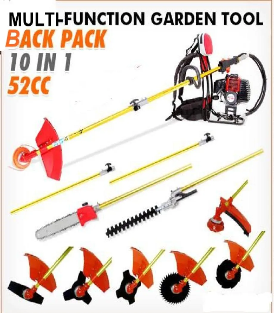 Nouveau modèle Garden Trimmer Knappack 52cc Multi-Brush Cuttergrass Machines Machines Whipper Sniper Saw Hedger Attachement 4 4859703