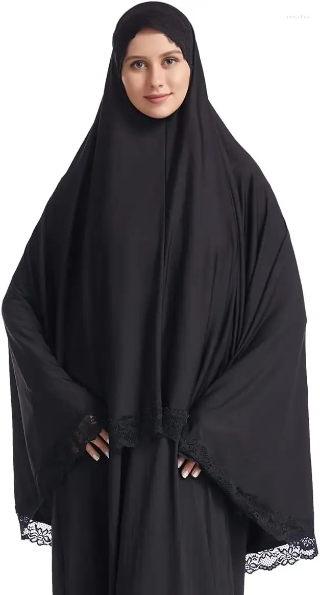 Roupas étnicas elegantes elegantes hijab renda acabar
