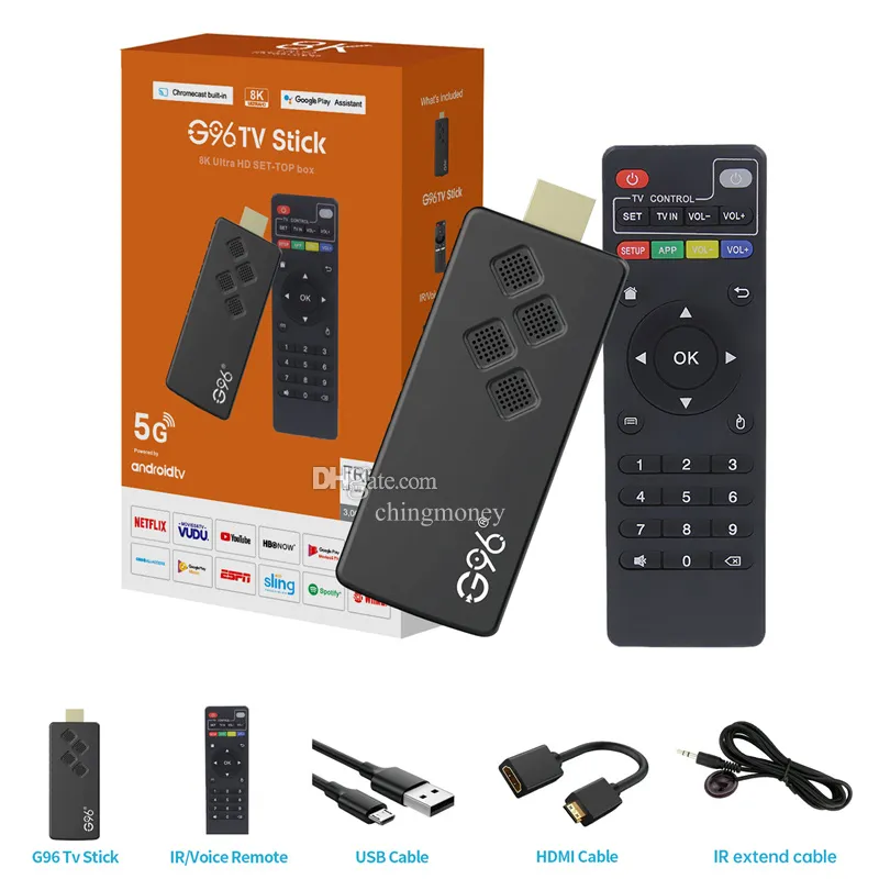 2PC G96 ATV ANDROID SMART TV STICK ANDROID 13セットトップボックスAllWinner H313 2GB 8GB 16GB 2.4G/5.8G WiFi Bluetooth 5.0メディアプレーヤーTVボックス