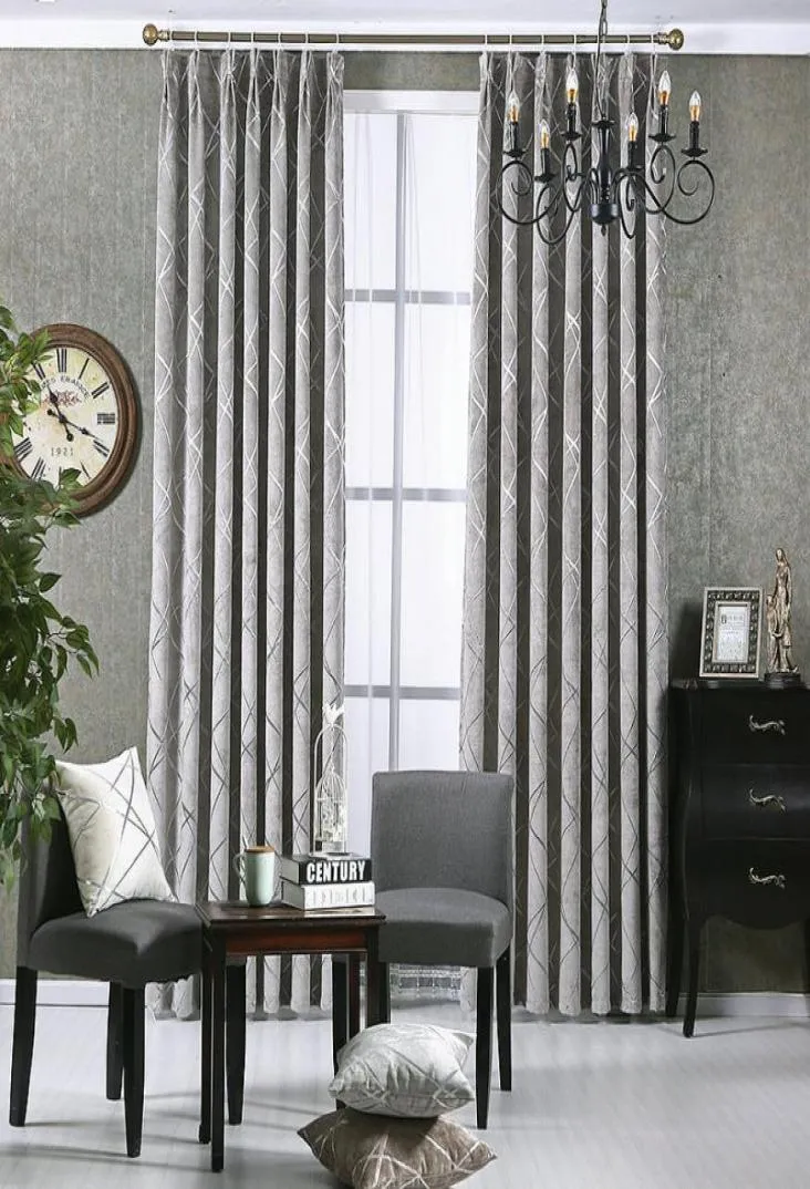 Nowy styl Windows Kurtyna do salonu sypialnia El złoto Chenille Jacquard Flowes Drape Drape Drape okna na zamówienie F4506039