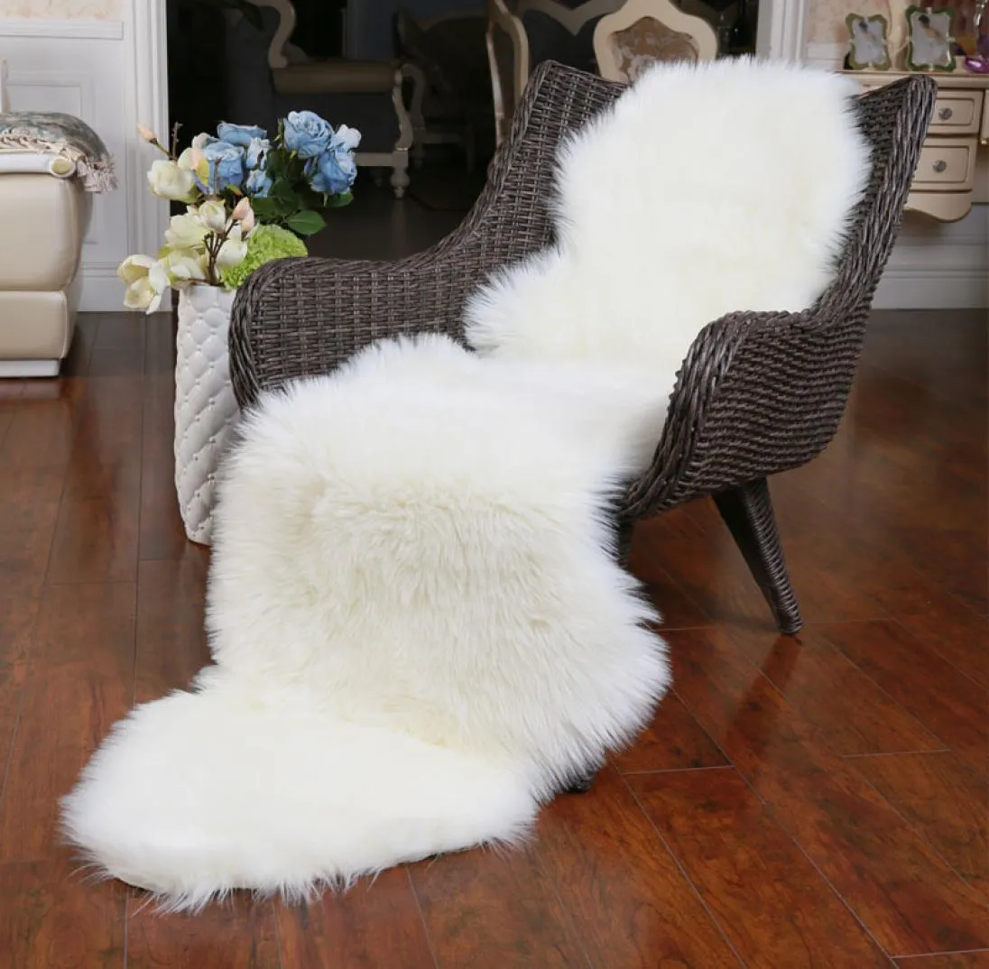 Rownfur Tapis de mouton artificiel doux pour le salon pour enfants chaise de chambre à coucher couvercle moelleux Hoileux antislip fausse tapis de plancher T23942927