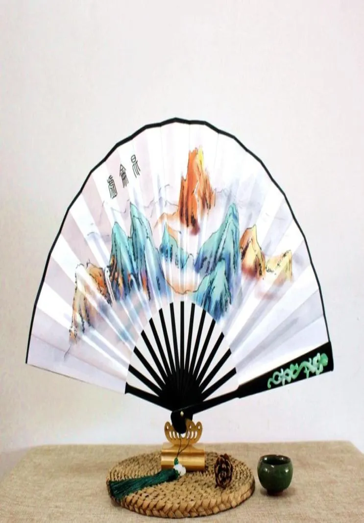 Chińskie fani sztuki i rzemieślniczych telewizji do Sky Kingdom Eternal Love Rice papier papierowe składniki drewniane Kunlun ręcznie malowane starożytne rekwizyty Foldi9202421