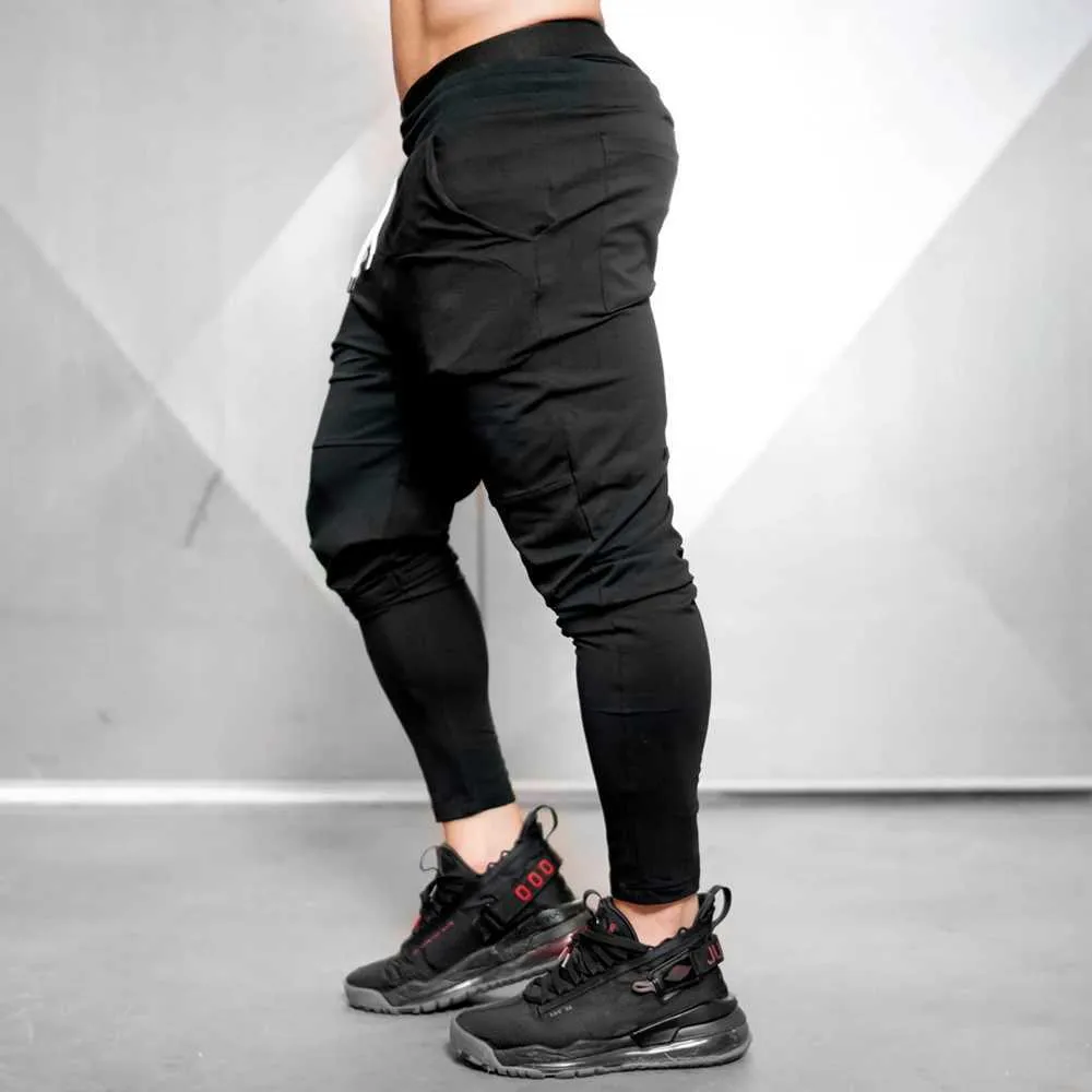 Herrenhose Solid Black Jogging Hosen Fitnessstudio Sportshosen Herren Cotton Sports Hosen Autumn Sport Pantl24056