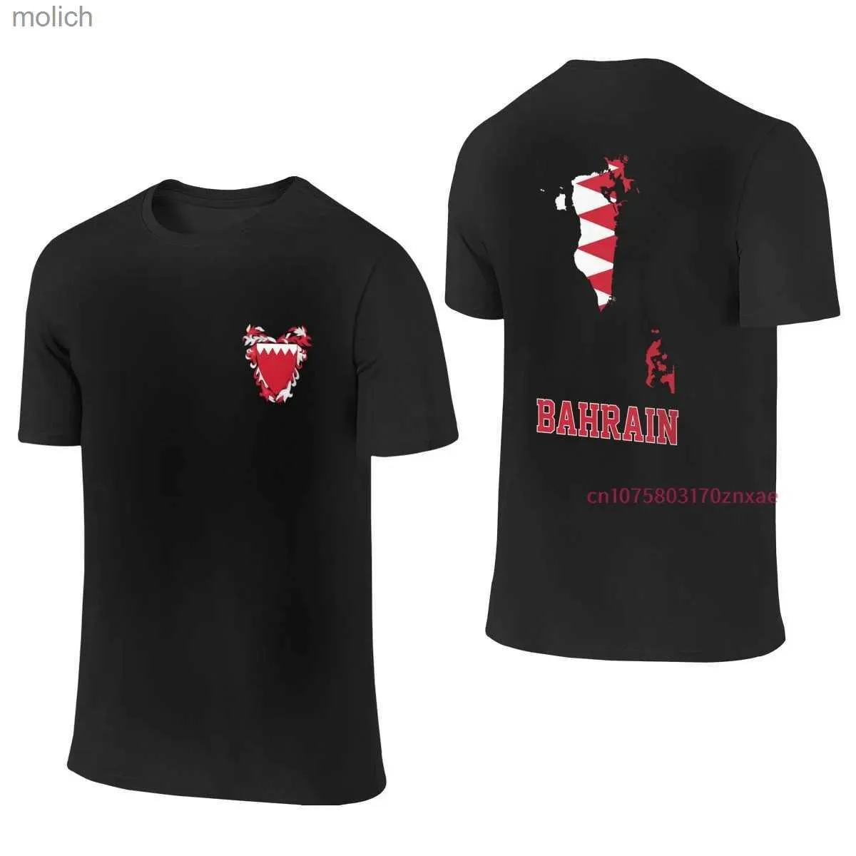 Frauen T-Shirt 100% Baumwoll Bahrain Flagge MIT Emblem Doppeldruck T-Shirt Herren Sommer lässig Kurzarm Harajuku T-Shirt S-6xlwx