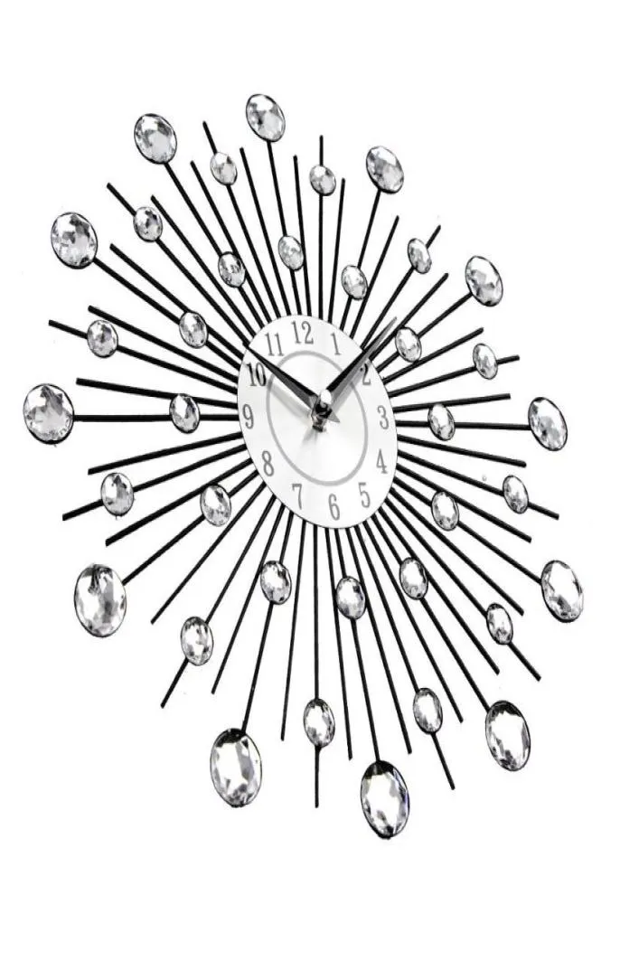 Vintage Metal Art Wall Clock Luxus Diamant Große Wand Uhr Orologio da Parete Uhr Morden Design Home Decor Wandklok8907259