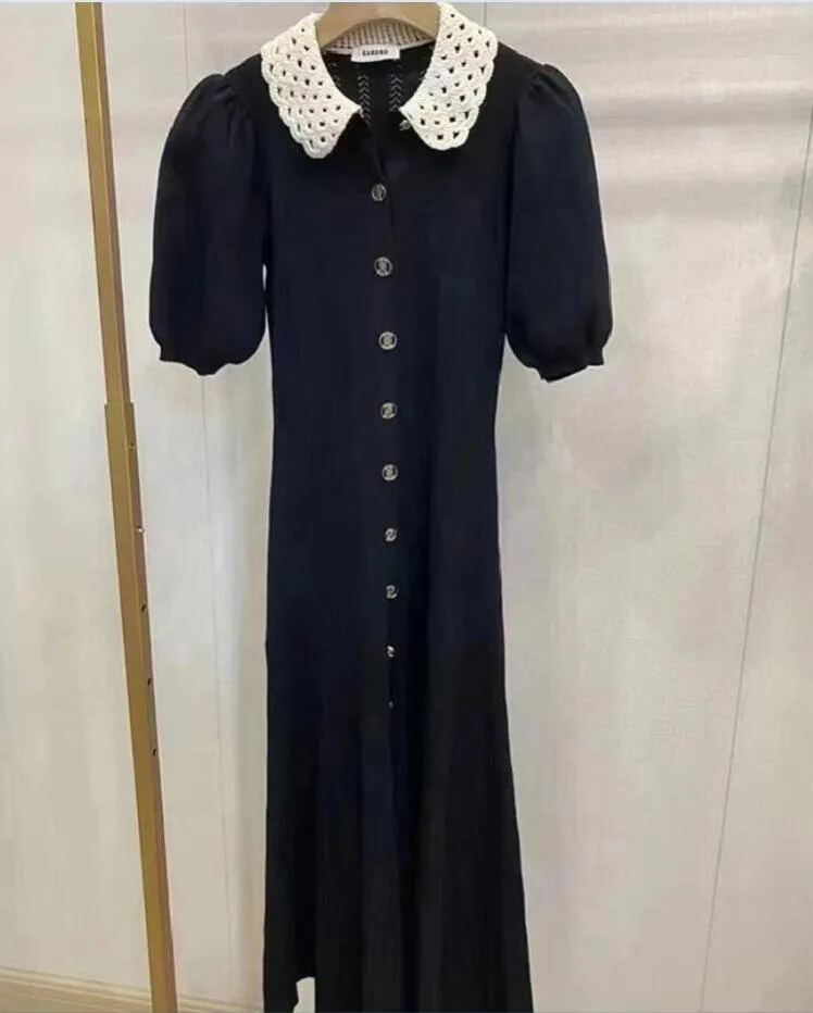 Sandro Knit Mid-Calf Sheath Dress with Off-Shoulder Collar and Gold Button  Closure for Women from Dhgate Basic & Casual Dresses - price 85.87