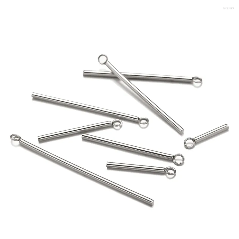 Charmes 20pcs en acier inoxydable Stick Cylindrique Pendre simple pour bricolage Boucles d'oreilles faits à la main