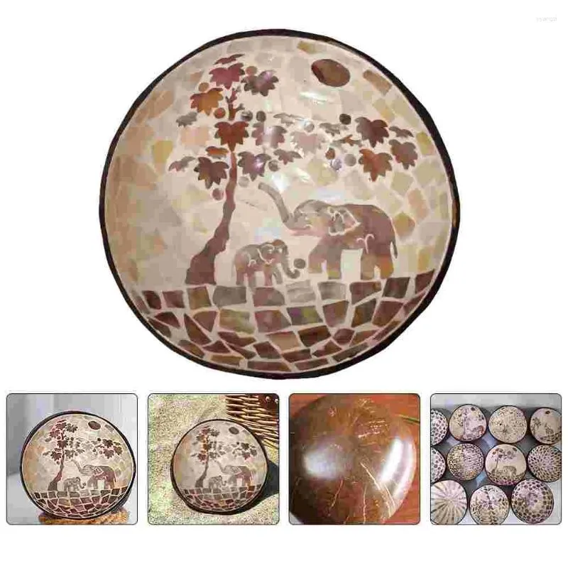 Tigelas tigelas pratos de casca de coco nozes recipiente tigela toninha lipt mesa de madeira decoração de madeira decoração