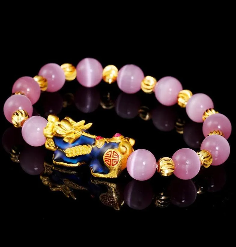 Natuurlijke kralen Bracelet Opal Stone voor mannen Women 10mm Pixiu Feng Shui Wealth Good Luck sieraden Bijoux drop kralen strengen5695646