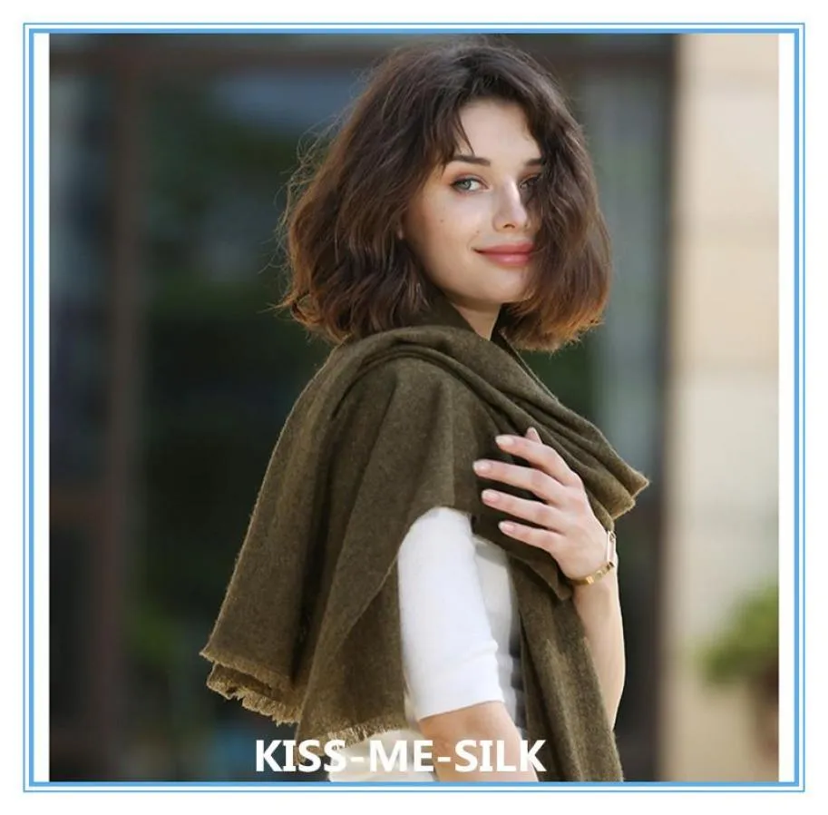 KMS Classic Yak Cashmere semplice Scialcastro caldo Scialle di lana in lana di lana Scialle sia per uomini che per donne 70190CM140G5188599