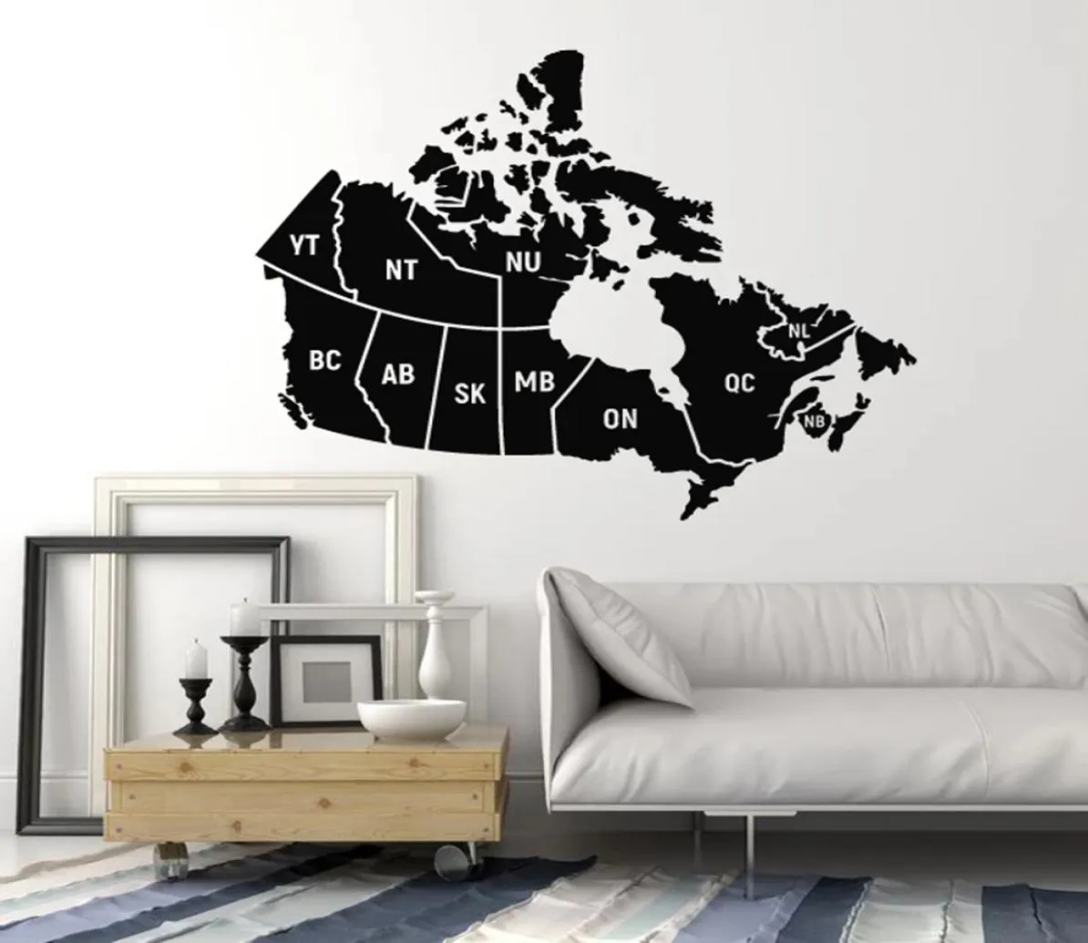 Kanada Karte Wandaufkleber für Wohnzimmer Vinyl Wall -Aufkleber für Studienzimmer Home Dekoration Accessoires für Lesesaal Art1951834