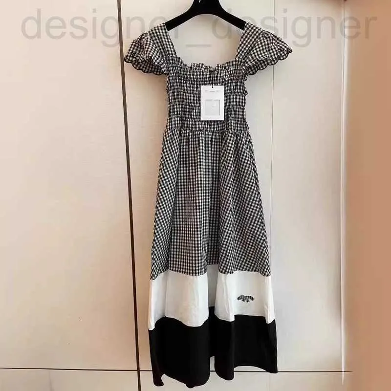 Basic Casual Dresses Designer Brand CH24 Niche Patchwork Small Geurige Style Dress voor dames nieuwe, middeleeuwse Franse kleur Gekleed Patroon F77B