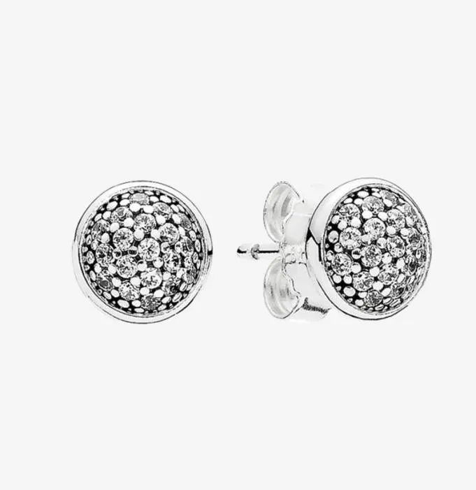 Söta små örhängen CZ Diamond Pave Women Herr Fashion Jewelry för 925 Sterling Silver Stud Earring med original Box6368322