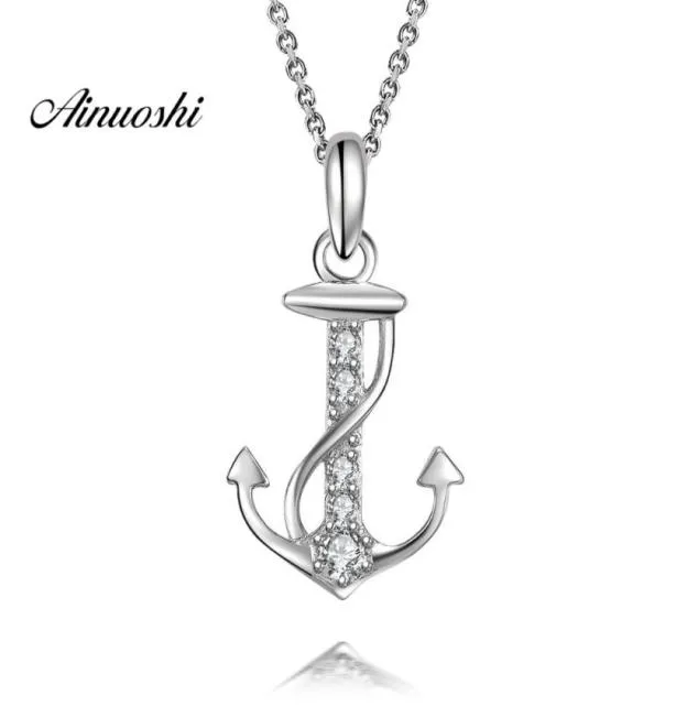 AINUOSHI 925 Sterling Silver Pendant for Women Delicate Bow Silver Long Chain Necklaces Wedding Party Jewelry collar de plata Y2003109619