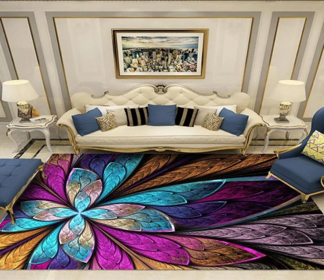 Ковры ретро -богемен для гостиной спальни для спальни коврики дома диван журнальный столик коврик ткань с рисунком красочный большой ковер9060433