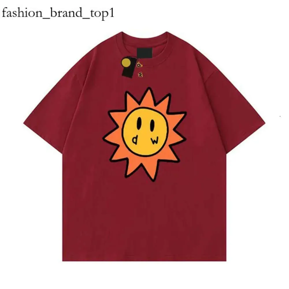 Magliette da uomo Drawdrew Shirt Men Designer Smiley Sun Sun Carte per la stampa grafica Tshirt Summer Trend Shirt Casual Shory Short Short