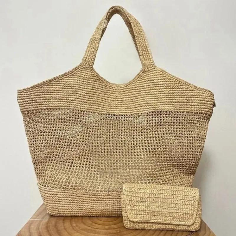Icara Maxi Tote Bag Designer Bag Women Luxury Handbag Raffias Hand-Embroidered Straw Bag High Quality Beach Bag SargapiactE