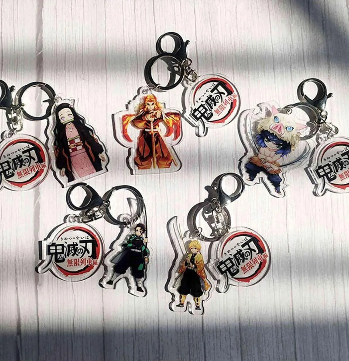 Ring keychain Demon : Kiu No Yaiba Anime Key Cha Keychain Cosplay Acrylic Pendant Key Cute Funny Cartoon Rare Gift8781817