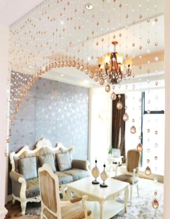 Boute de luxe Crystal perles rideaux Porte de salon décorations de fenêtres de chambre à coucher rideaux en verre pour le mariage décor67706696616602