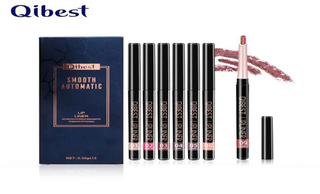 Qi Nieuwe Lip Liner Pen 12 Colors Set Waterdichte professionele Lipliner Make -up Waterdichte lipvoering Pencil8320580