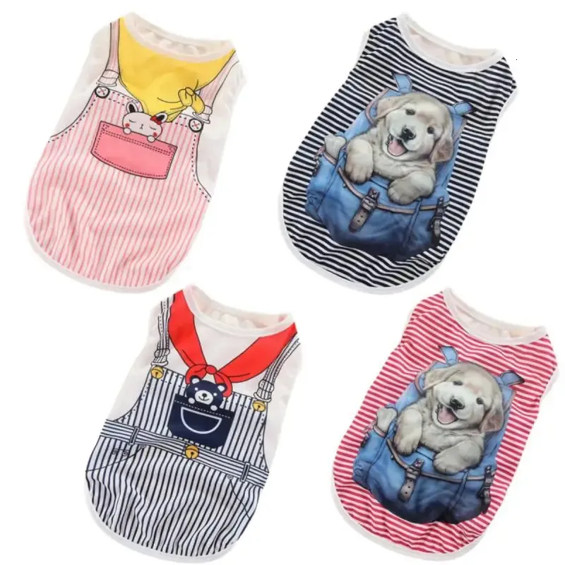 Pet Cat Costume Small Dog Clothes Cute Puppy Kitten Tshirt Summer Vest Shirt Apparel For Spring and Vests 240428