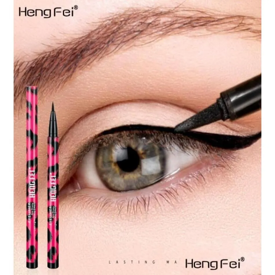Подводка для глаз Hengfei Leopard Print Liquid No Shading Quik Drahing Black Eye Liner Pencil Водонепроницаемое постоянное головокружение Dizzy Makeup Drop Deli Otba5