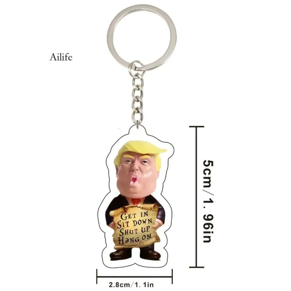 Trump 2024 Rostfritt stål Keychain Take America Back Flagängsmycken för män Kvinnor Trend Gift 0430