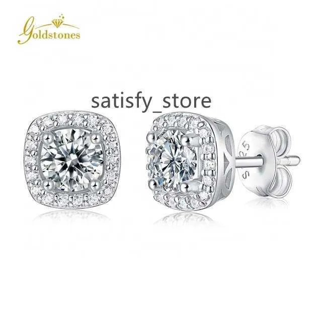 Hot Sale 0,5*2ct Witte VVS Moissanite Diamond Luxe 925 Sterling Silver Stud Halo Women oorbellen