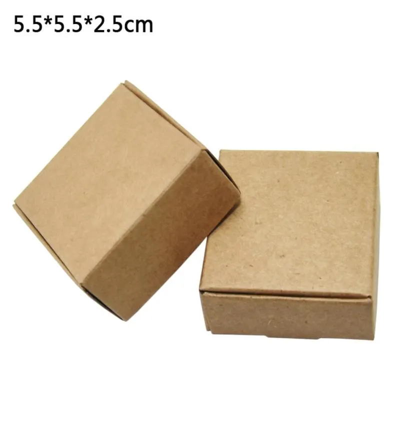 55x55x25cm Natural Brown Kraft Paper Box Wedding Geschenk sieraden PACKING Doos feestbenodigdheden Ring Earring Verpakking Paper doos 50 stcs3643489