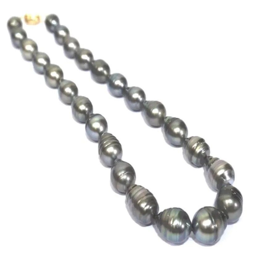 Enormous Natural Peacock Black Tahitian South Sea 1113mm Pearls 18quot Necklace9302192