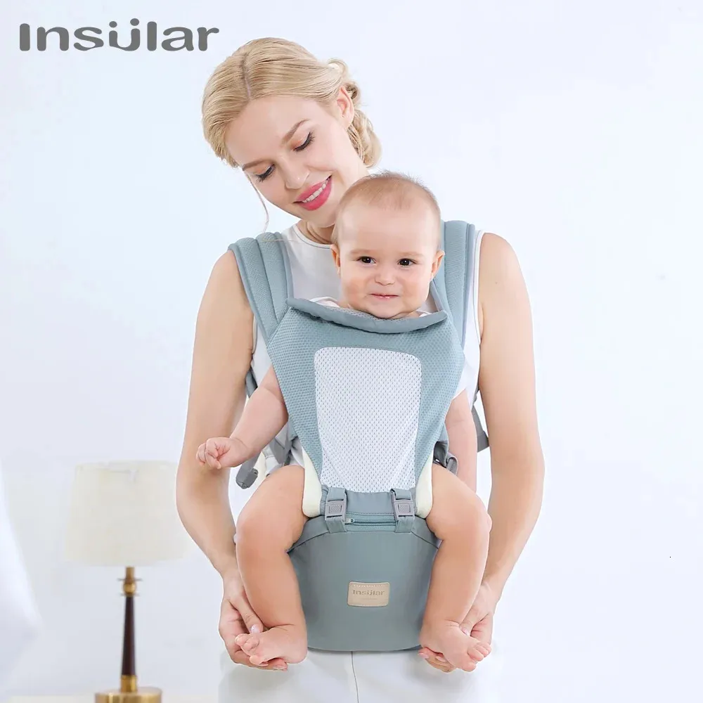Mochila ergonômica isolada para bebês Backpack portátil Childpack ombro espessado 360 capuz ergonômico Kangaroo 0-36 meses de idade 240426