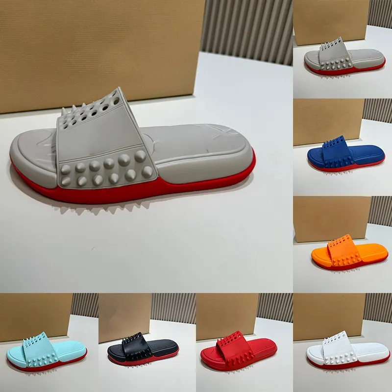 Men Slippers Man Classic Spike Flat Spikes Slide Sandal Thick Bottoms Rubber Sole Slipper Studs Slides Platform Mules Summer Casual Fashion Shoes Designer Sandals