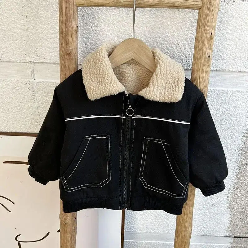 Vestes garçon ajouter du manteau de laine han édition enfants baby-boom qiu dong tenue vêtements veste de style western