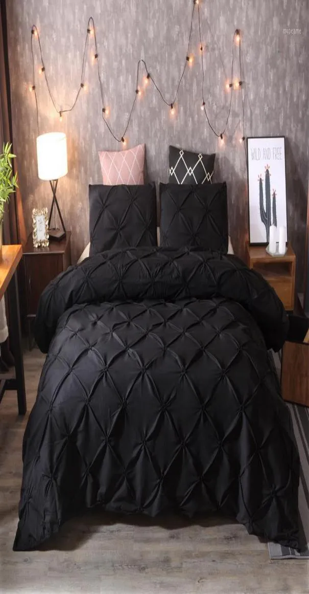 Sängkläder sätter nya 3st Black 4 Size Bed Sheet Däcke Cover Sets Gift Däcke Cover Polyester Fiber Home EL11219242