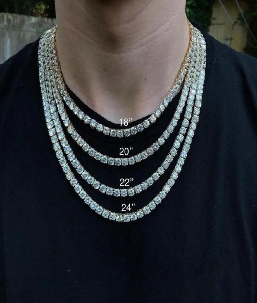 Ketten Herren und Frauen Gold Square Chain Icy Diamonds Hip Hop Choker Silber Halskette Bling Luxuriöser Schmuck für Womenchains3386263